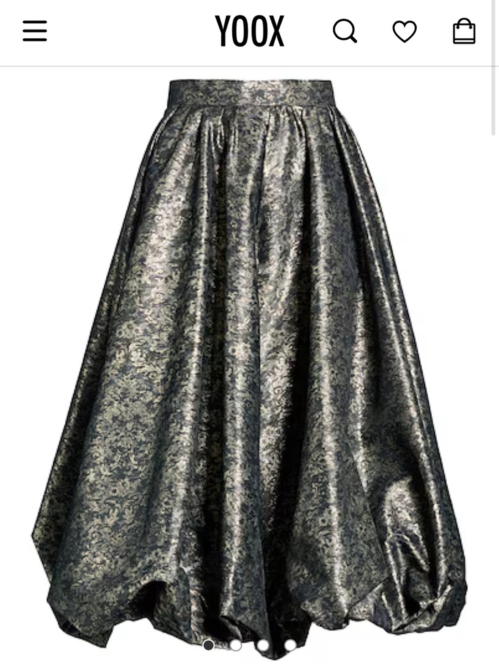 Dior Metallic Black Brocade A-Line Balloon Hem Skirt